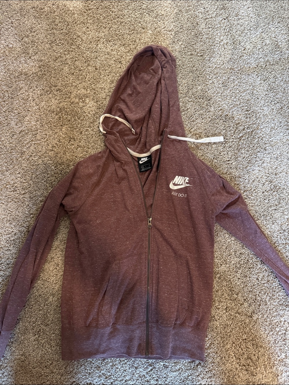 Nike Women's Maroon Full-Zip Hooded Jacket